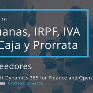 Acceso: D3FO 04.10. ADUANA, IRPF, IVA DE CAJA Y PRORRATA